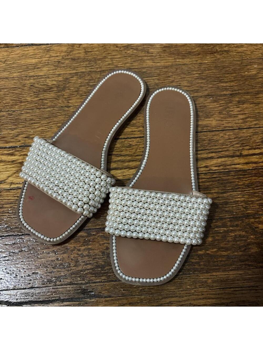 Inc International Concepts Women's White and Cream Slides